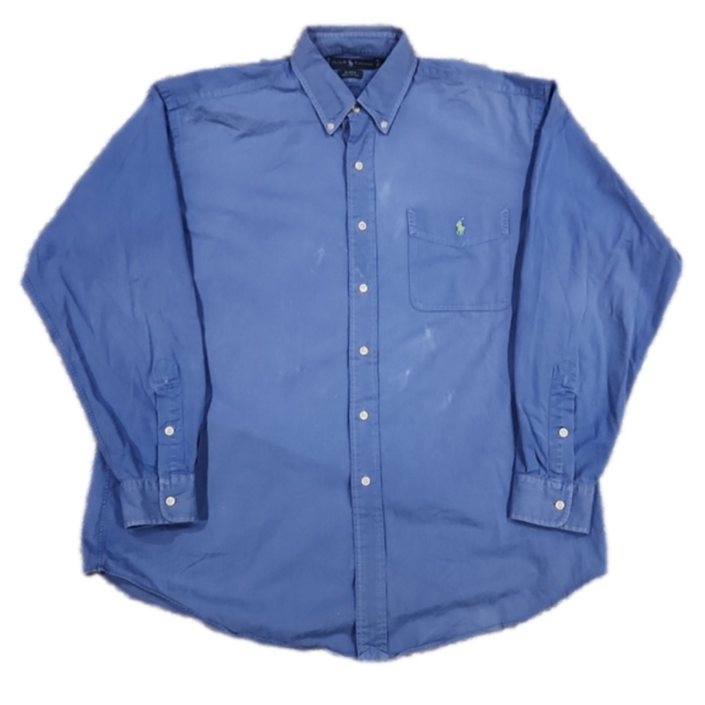 Ralph Lauren Blake Blue With Green Logo Button-Up Shirt